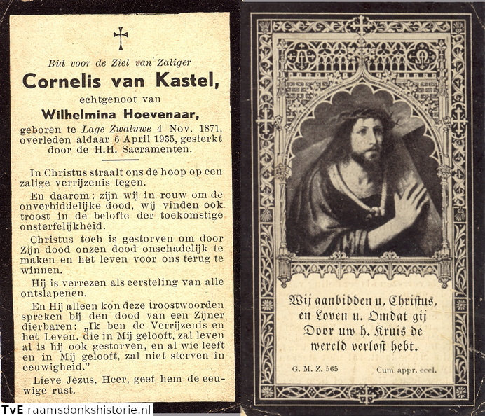 Cornelis van Kastel- Wilhelmina Hoevenaar
